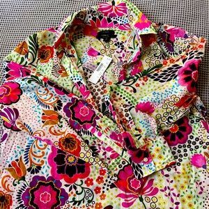 JCrew light cotton shirt- brand new, with tags. Wonderful print. Size 12.